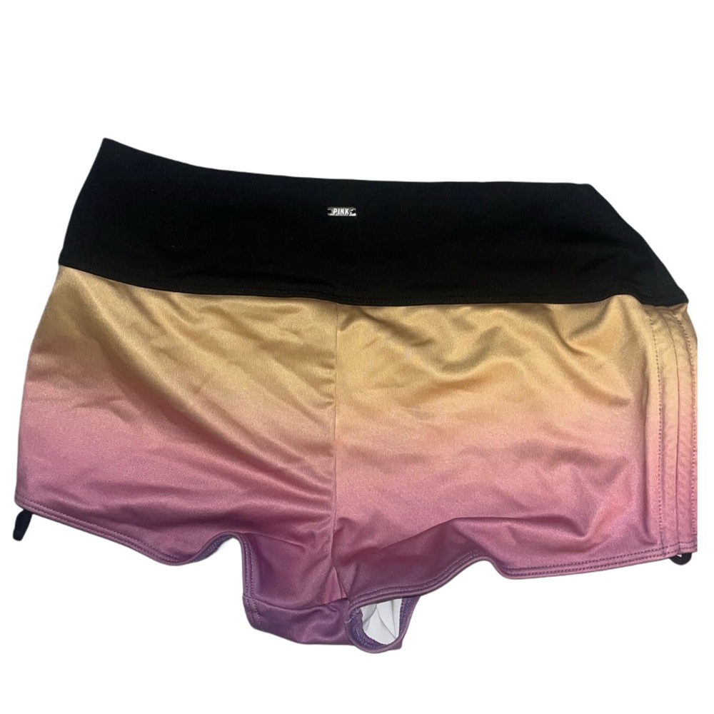 Gradient Swim Shorts - Black, Gold, and Pink